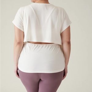 NWT Athleta Air Out Cinch Tee White Size Medium
